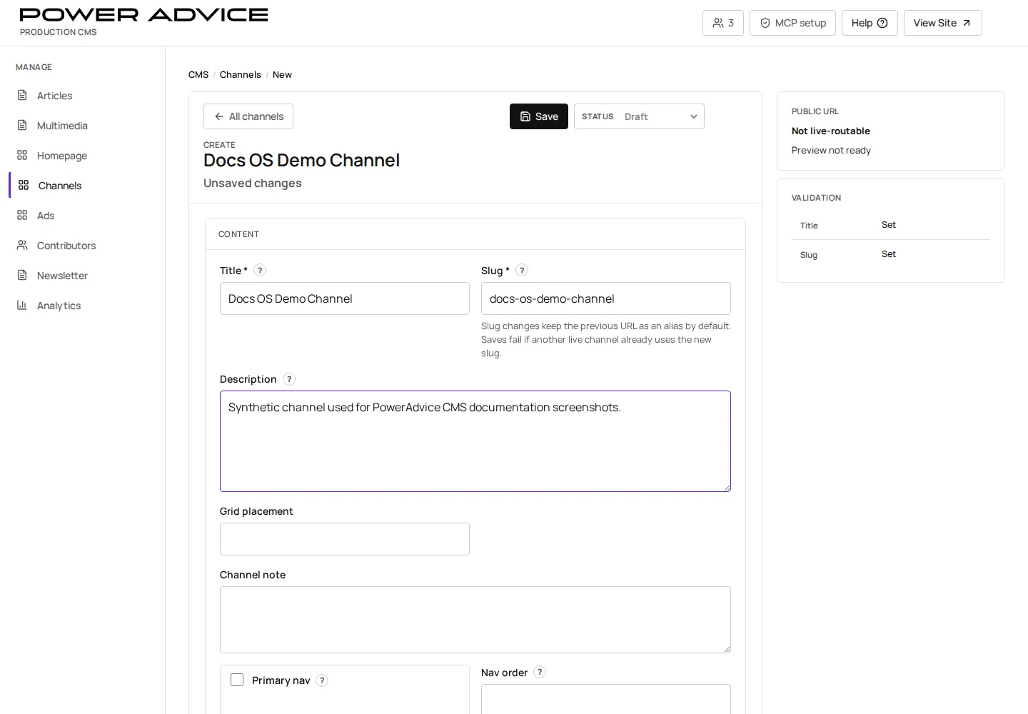 Authenticated Channels workflow